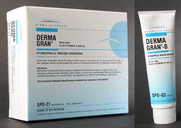 derma sciences dermagran® b hydrophilic wound dressings