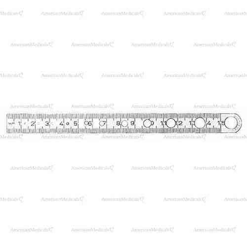 perforated graduated diagnostic ruler - millimeter only