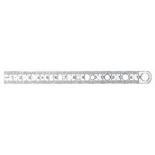 perforated graduated diagnostic ruler - millimeter only