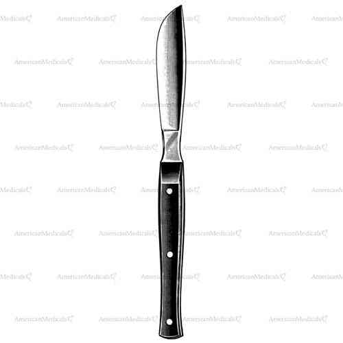 virchow cartilage & brain knife with wooden handle