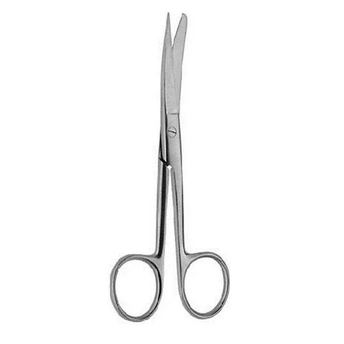 operating scissors - delicate, sharp/blunt, curved, 12 cm (4 3/4