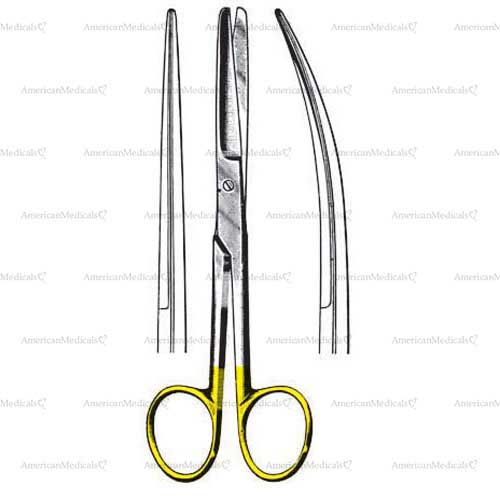 deaver operating scissors with tungsten carbide cutting edges - blunt/blunt