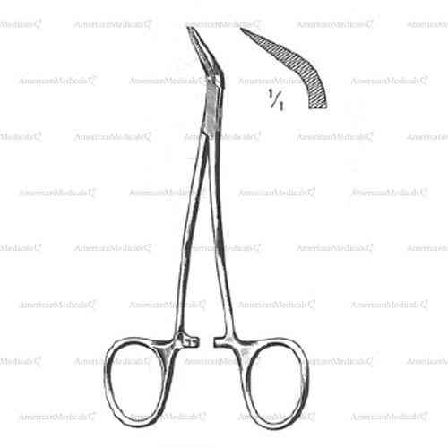peet splinter forceps - curved, 12.5 cm (5")