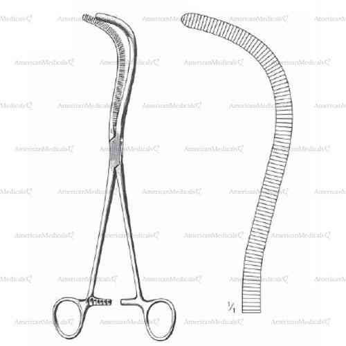 mayo-guyon kidney pedicle clamp - 23 cm (9 1/8")