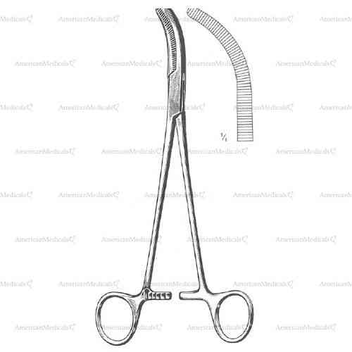 wertheim hysterectomy forceps - 25 cm (9 7/8"), strongly curved