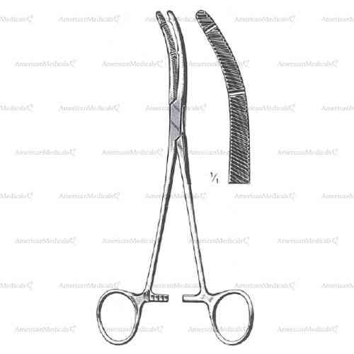 heaney hysterectomy forceps - 21.5 cm (8 1/2")