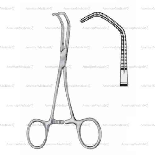 cooley pediatric occlusion clamp - 14 cm (5 1/2"), angled