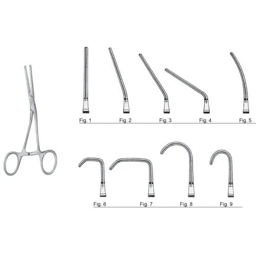 pediatric atraumatic vascular clamp - angled shaft