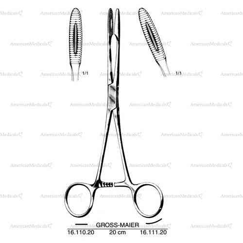 gross-maier dressing forceps with ratchet - short