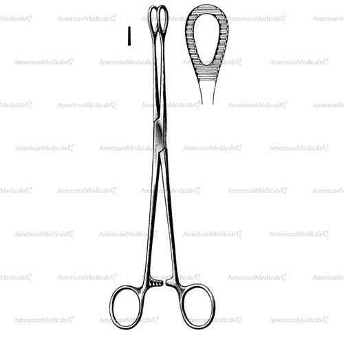 foerster sponge holding forceps with ratchet - round, serrated