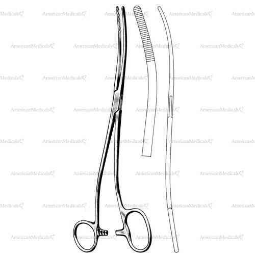 bozeman-douglas dressing forceps with ratchet - s shaped, 26 cm (10 1/4")