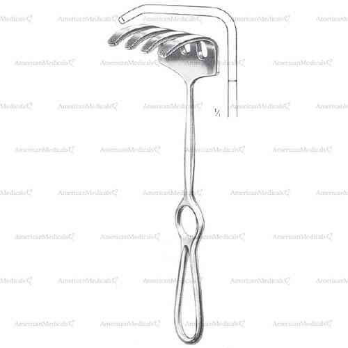 ollier retractor with 4 prongs - 22.5 cm (9")