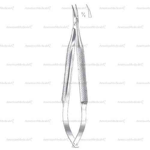 barraquer needle holder without catch - curved, 10 cm (3 7/8")