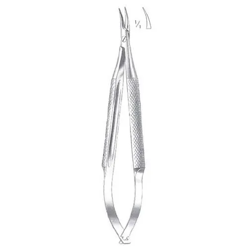 barraquer needle holder without ratchet - curved, 10 cm (3 7/8")