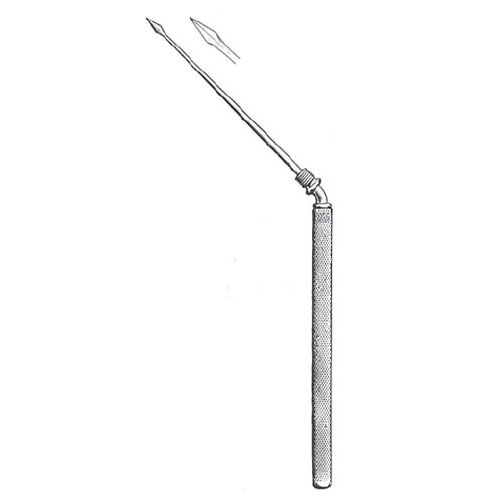 politzer screw on paracentesis needle - angled, 16.5 cm (6 1/8")