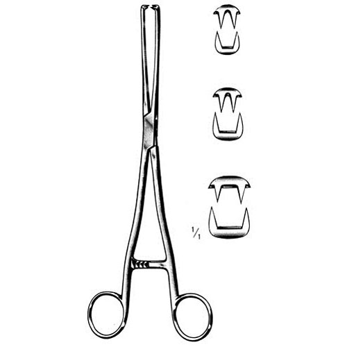 museux vulsellum forceps - 2 x 2 Teeth - 24 cm (9 3/8")