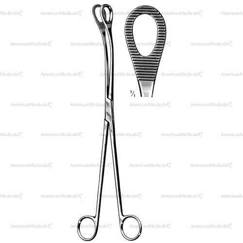kelly uterine polypus forceps - 32 cm (12 1/2")