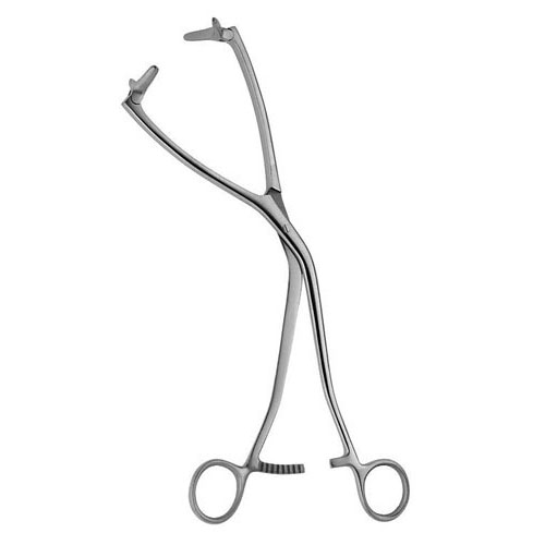 collin uterine elevating forceps - 25 cm (9 7/8"), curved