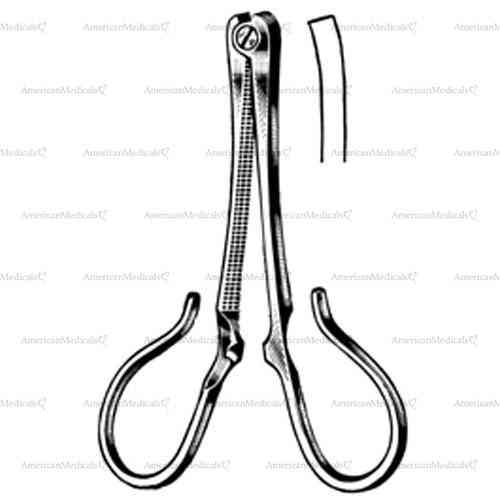 kane umbilical cord clamp - 8.5 cm (3 3/8")