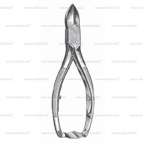 nail nippers with concave blades - 14 cm (5 1/2")