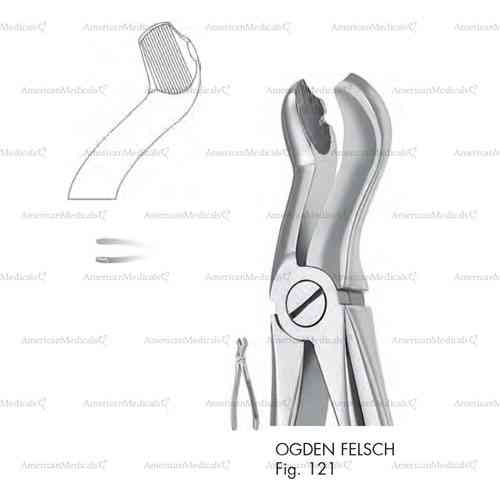 ogden-felsch extracting forceps, figure 121 - english pattern