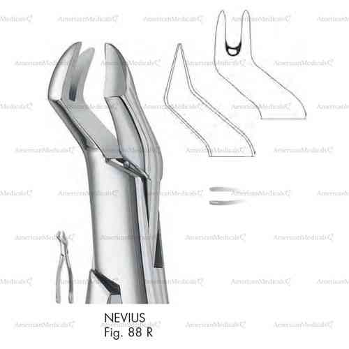 nevius extracting forceps, american pattern - figure 88r