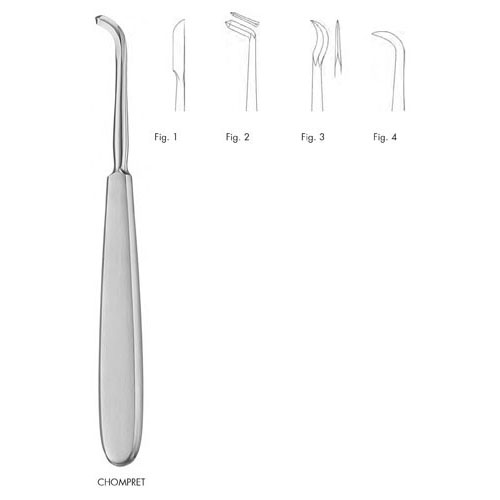 chompret root elevator - solid handle syndesmotome