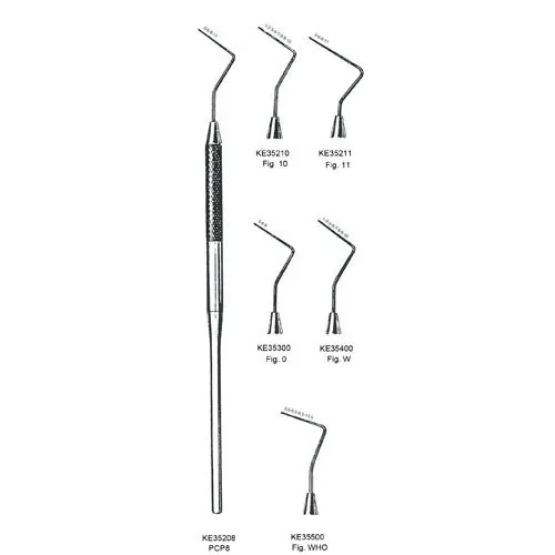 single ended periodontal probe with round handle