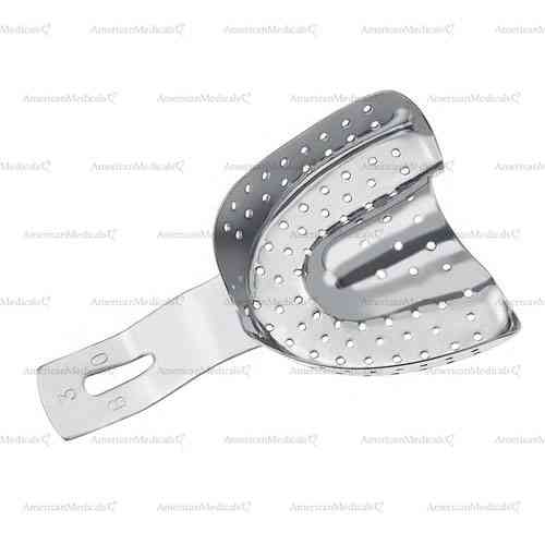 perforated impression tray for upper jaws