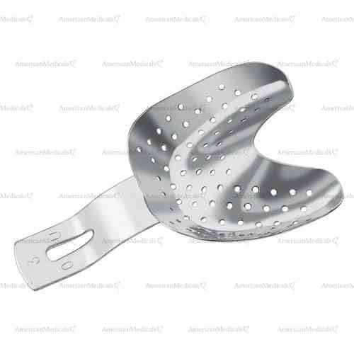 perforated impression tray for edentulous upper jaws