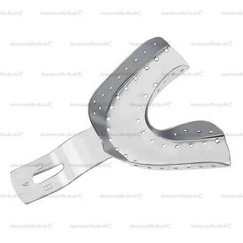 perforated impression tray for toothed lower jaws