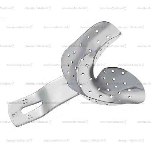 perforated impression tray for partially toothed lower jaws