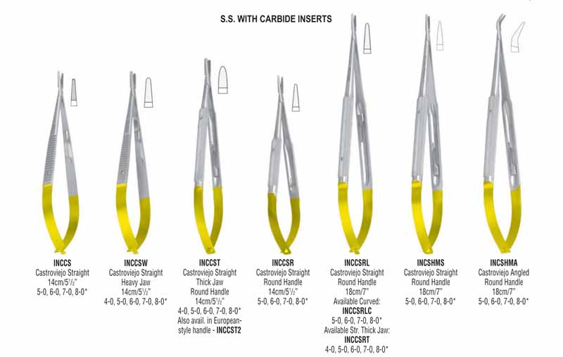 g. hartzell & son castroviejo needle holders, tc inserts