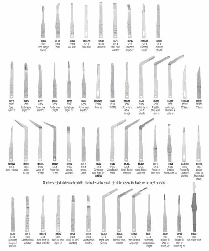 g. hartzell & son microsurgical scalpel blades (collet type blades)