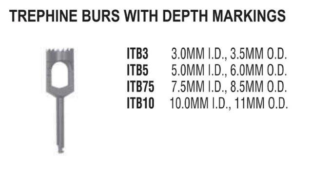 g. hartzell & son trephine burs with depth markings