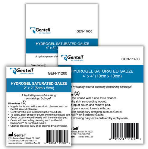 gentell hydrogel saturated gauze