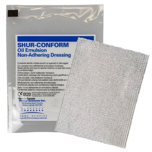 sterile shur-conform oil emulsion non-adhesive dressing, sterile by derma sciences