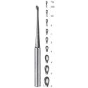 bruns bone curette - oval, 23 cm (9 1/8")