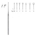 buck ear curette - 16.5 cm (6 1/2"), curved/ sharp