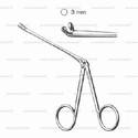 hartmann ear forceps - round spoon, jaw angled up, 8.5 cm (3 3/8"), 3 mm