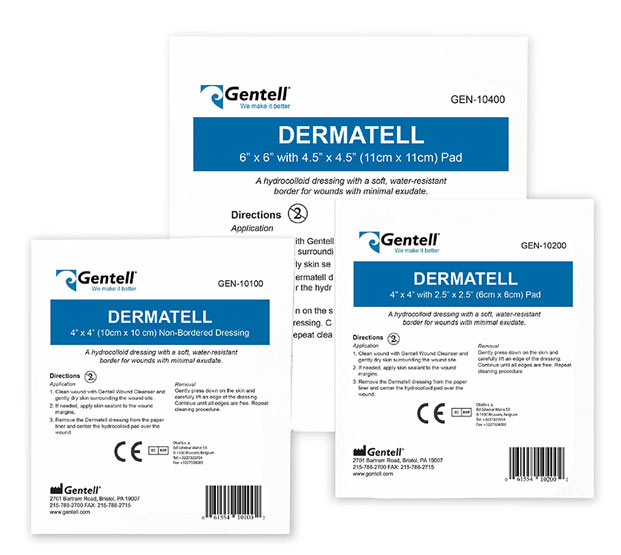 gentell dermatell hydrocolloid wound dressings