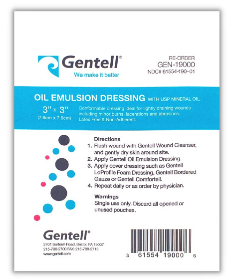 gentell oil emulsion dressing