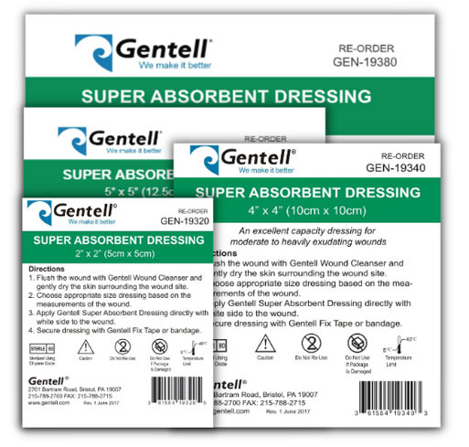 gentell super absorbent dressing