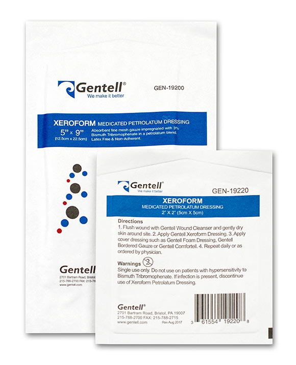 gentell xeroform medicated petrolatum dressing