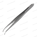 steristat sterile disposable iris tissue forceps curved with teeth stainless steel