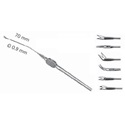 wullstein micro-mini ear scissors with pencil handle patterns - bg, 70 mm (2 7/8") ø 0.9 mm