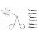 wullstein micro-mini ear scissors with ring handle patterns - rg, 70 mm (2 7/8") ø 0.9 mm