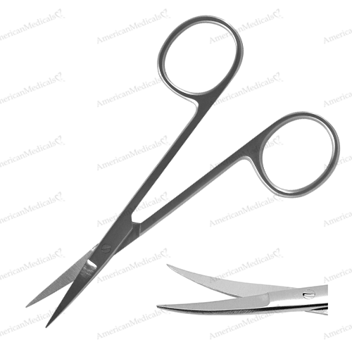 steristat sterile disposable curved iris scissors stainless steel