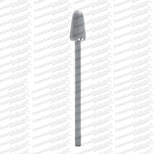 surgical grade stainless steel podiatry bur bud shaped, fine cross cut