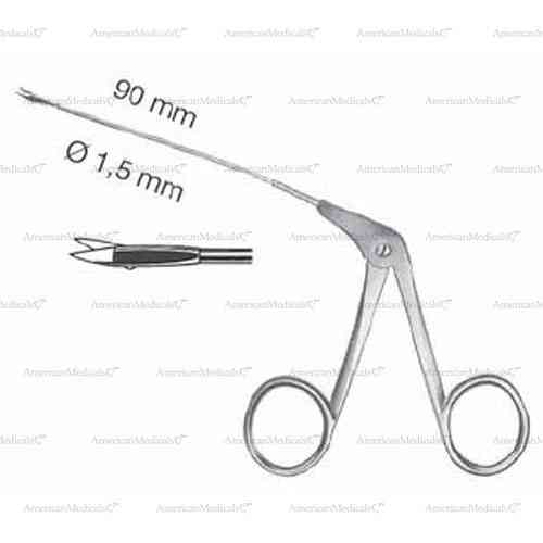 wullstein micro ear scissors with ring handle patterns - rg, 90 mm (3 1/2"), ø 1.5 mm